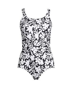 Lands’ End Women's Chlorine Resistant Soft Cup Tugless Sporty One Piece Swimsuit